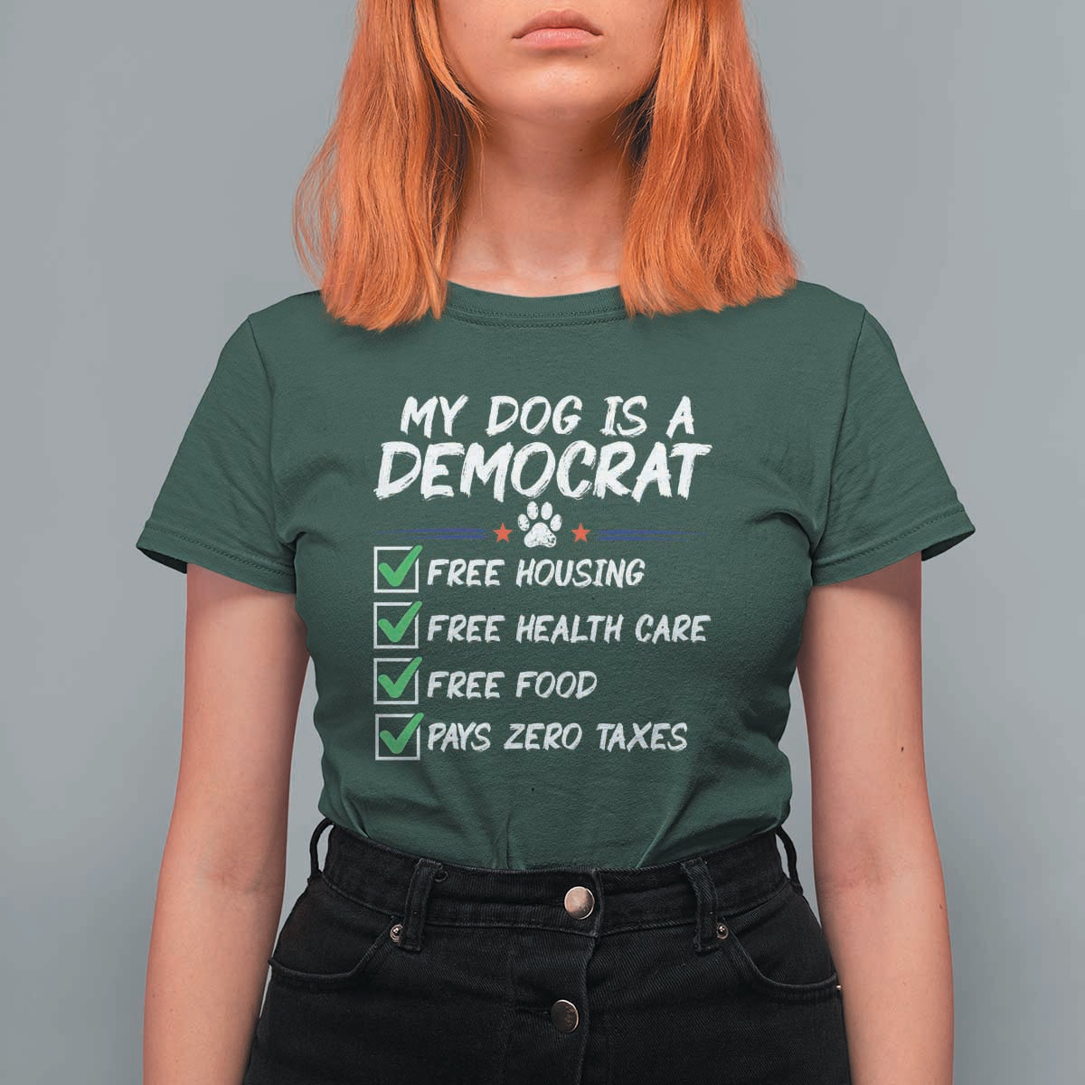 My Dog Is A Democrat T Shirt For Women Funny Political Satire Graphic