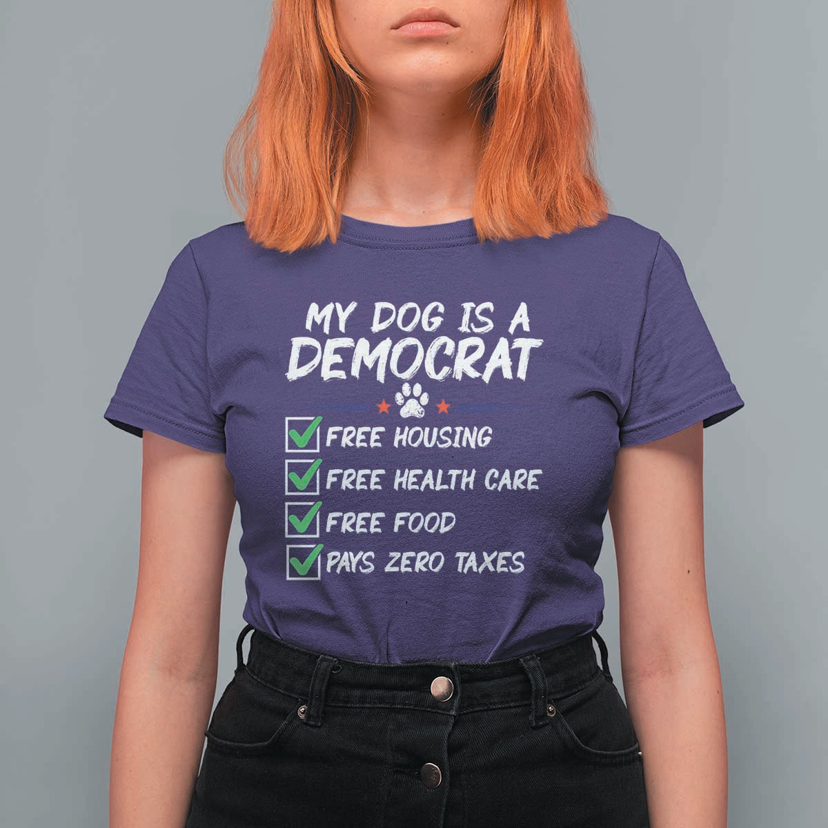 My Dog Is A Democrat T Shirt For Women Funny Political Satire Graphic