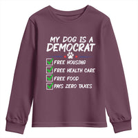 My Dog Is A Democrat Youth Sweatshirt Funny Political Satire Graphic