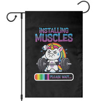Installing Muscles Please Wait Garden Flag Cute Unicorn Gym Workout Gift - Wonder Print Shop