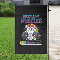 Installing Muscles Please Wait Garden Flag Cute Unicorn Gym Workout Gift - Wonder Print Shop