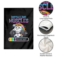 Installing Muscles Please Wait Garden Flag Cute Unicorn Gym Workout Gift - Wonder Print Shop
