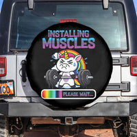 Installing Muscles Please Wait Spare Tire Cover Cute Unicorn Gym Workout Gift - Wonder Print Shop