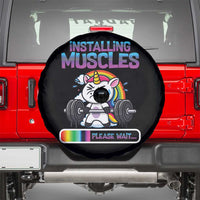 Installing Muscles Please Wait Spare Tire Cover Cute Unicorn Gym Workout Gift - Wonder Print Shop