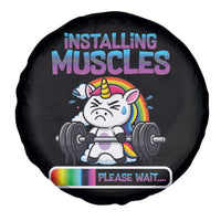 Installing Muscles Please Wait Spare Tire Cover Cute Unicorn Gym Workout Gift - Wonder Print Shop