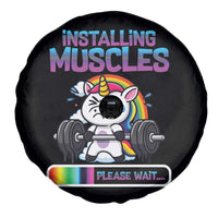 Installing Muscles Please Wait Spare Tire Cover Cute Unicorn Gym Workout Gift - Wonder Print Shop