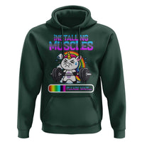 Installing Muscles Please Wait Hoodie Cute Unicorn Gym Workout Gift - Wonder Print Shop