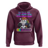 Installing Muscles Please Wait Hoodie Cute Unicorn Gym Workout Gift - Wonder Print Shop