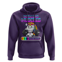 Installing Muscles Please Wait Hoodie Cute Unicorn Gym Workout Gift - Wonder Print Shop
