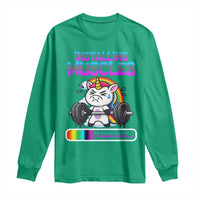 Installing Muscles Please Wait Long Sleeve Shirt Cute Unicorn Gym Workout Gift - Wonder Print Shop