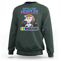 Installing Muscles Please Wait Sweatshirt Cute Unicorn Gym Workout Gift - Wonder Print Shop