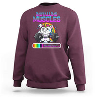 Installing Muscles Please Wait Sweatshirt Cute Unicorn Gym Workout Gift - Wonder Print Shop