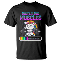 Installing Muscles Please Wait T Shirt Cute Unicorn Gym Workout Gift - Wonder Print Shop