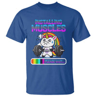 Installing Muscles Please Wait T Shirt Cute Unicorn Gym Workout Gift - Wonder Print Shop