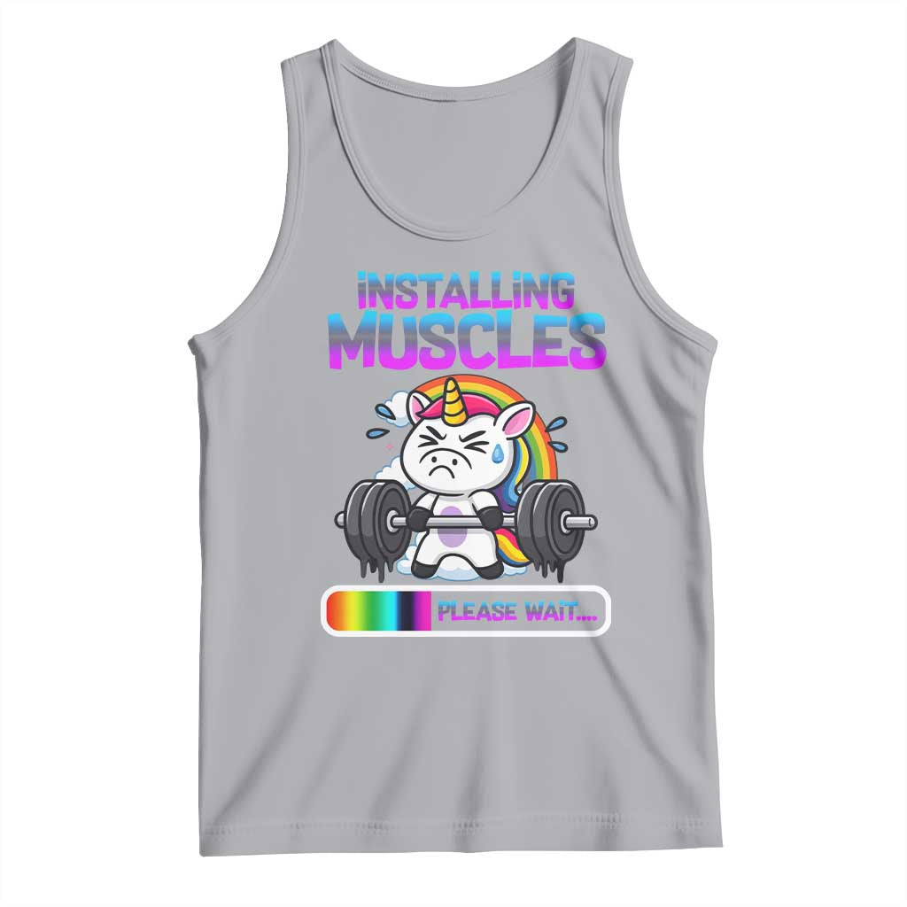 Installing Muscles Please Wait Tank Top Cute Unicorn Gym Workout Gift - Wonder Print Shop