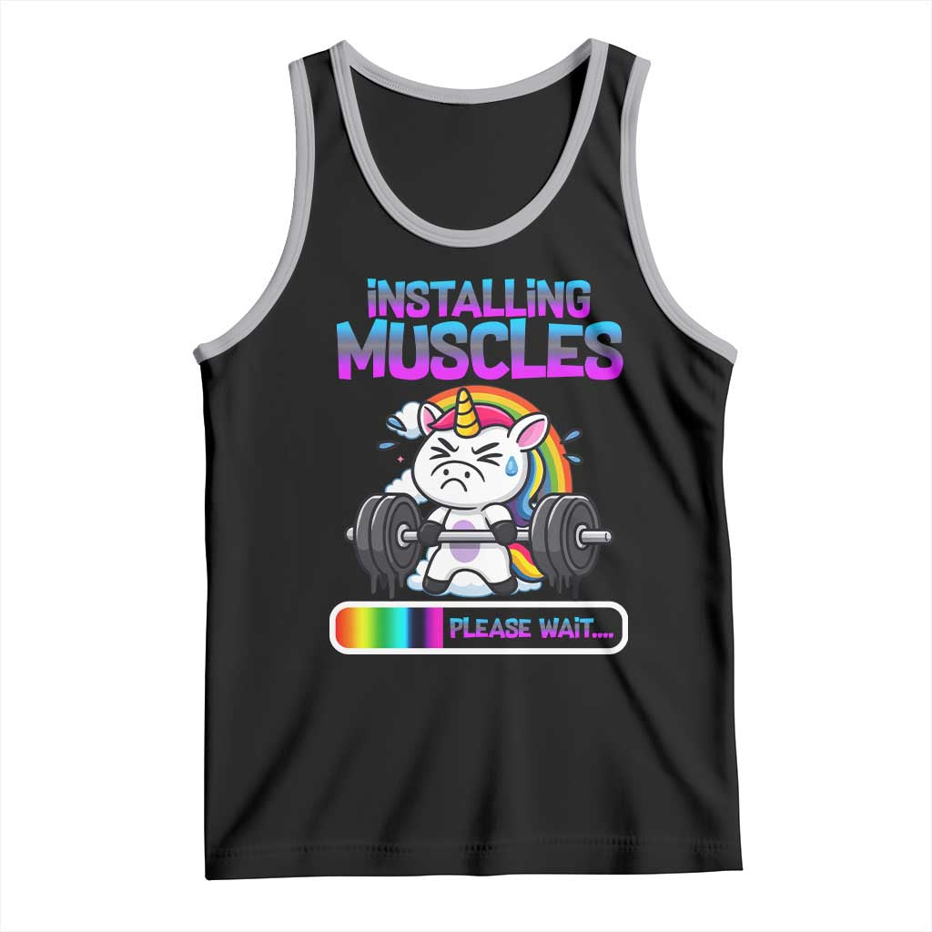 Installing Muscles Please Wait Tank Top Cute Unicorn Gym Workout Gift - Wonder Print Shop