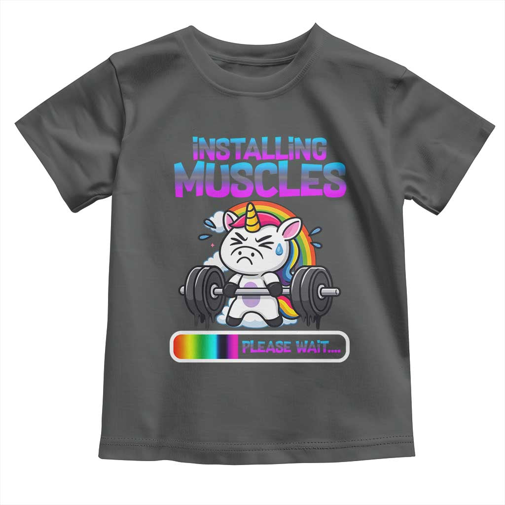 Installing Muscles Please Wait Toddler T Shirt Cute Unicorn Gym Workout Gift - Wonder Print Shop