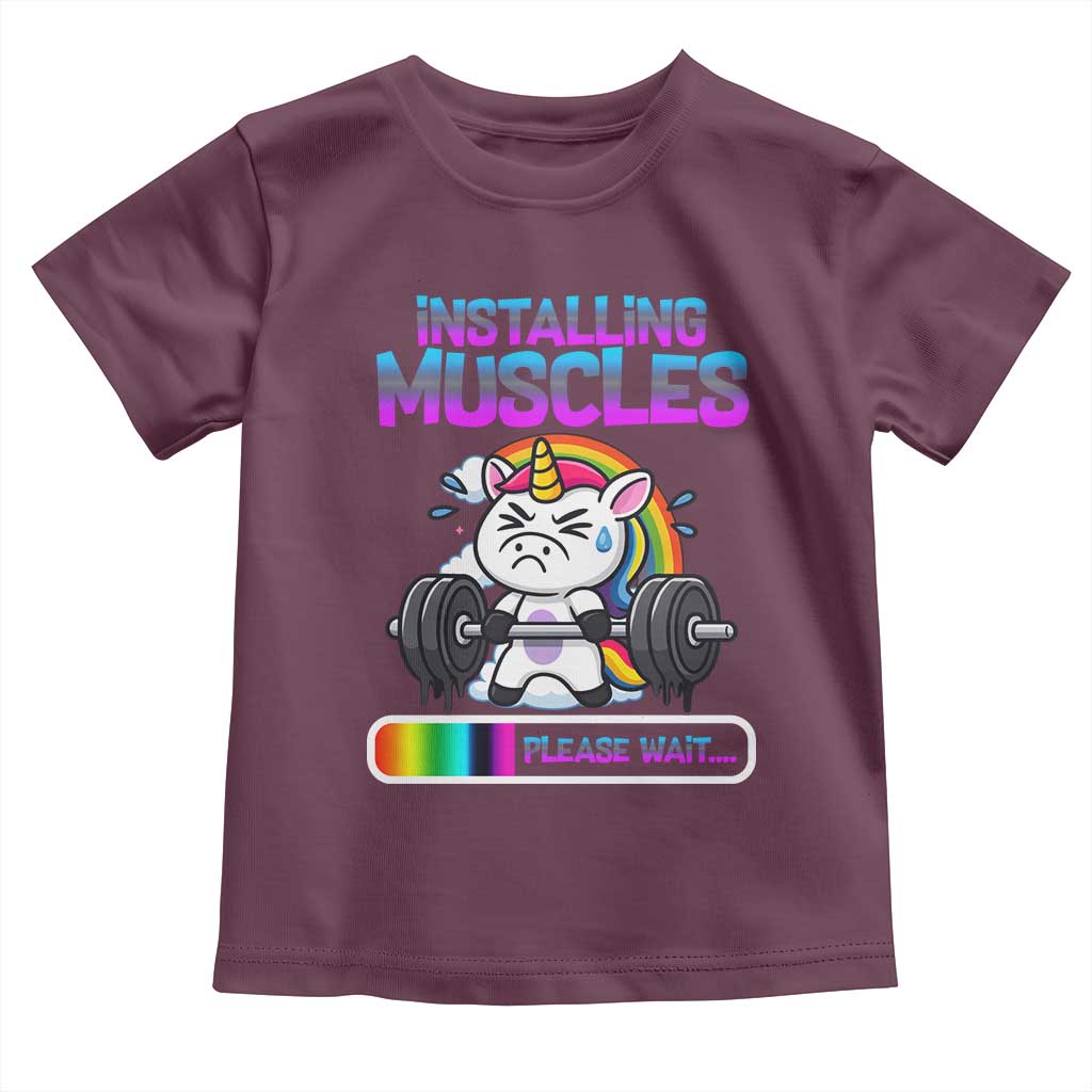 Installing Muscles Please Wait Toddler T Shirt Cute Unicorn Gym Workout Gift - Wonder Print Shop