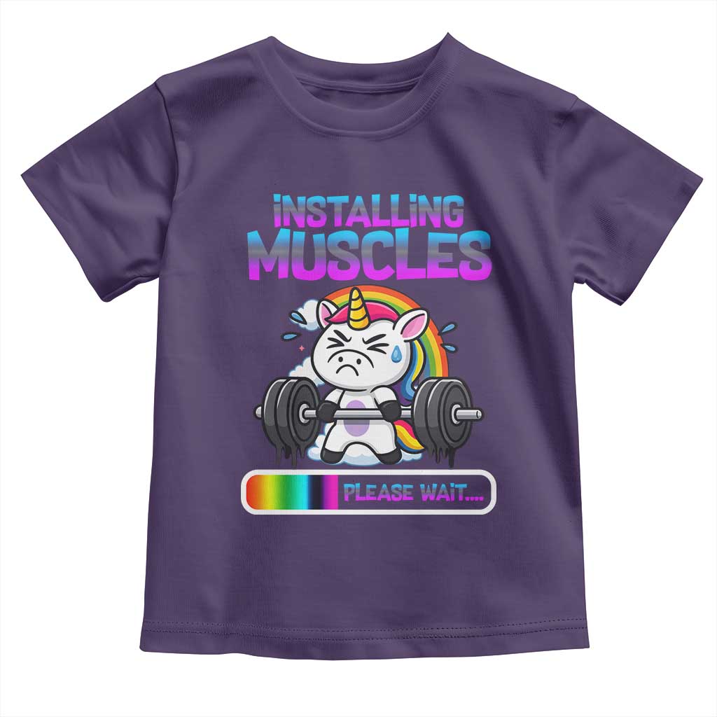 Installing Muscles Please Wait Toddler T Shirt Cute Unicorn Gym Workout Gift - Wonder Print Shop