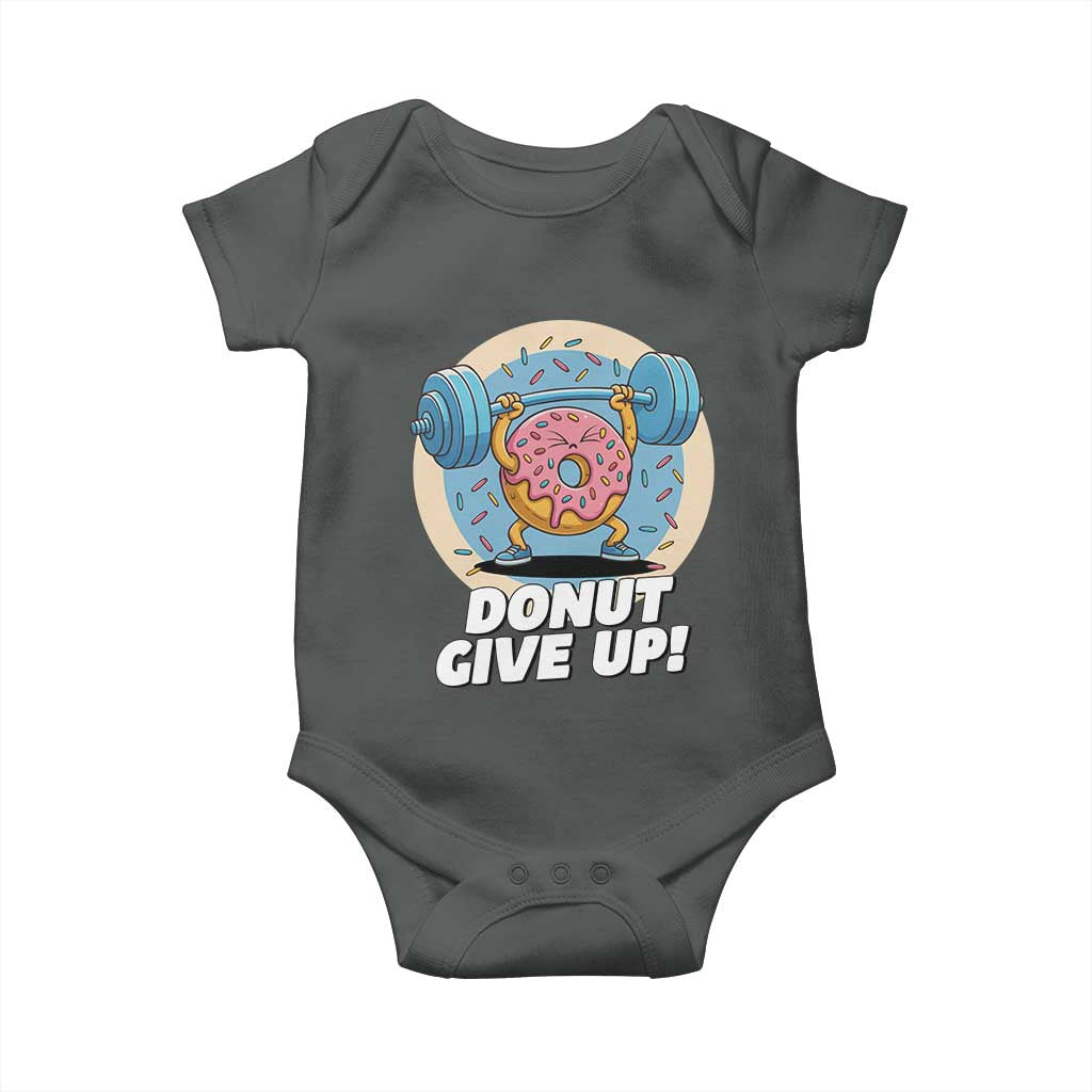 Donut Give Up Baby Onesie Funny Gym Workout Donut Lover Gift - Wonder Print Shop