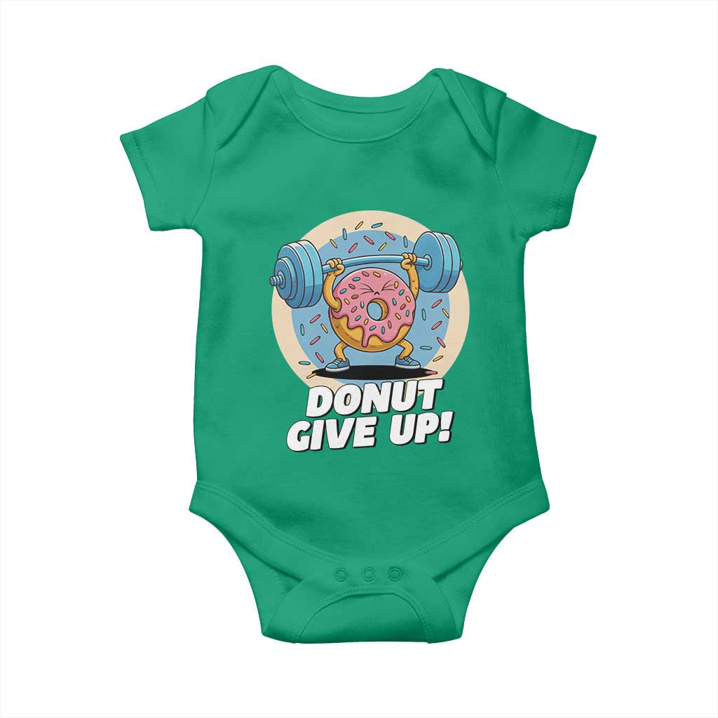 Donut Give Up Baby Onesie Funny Gym Workout Donut Lover Gift - Wonder Print Shop