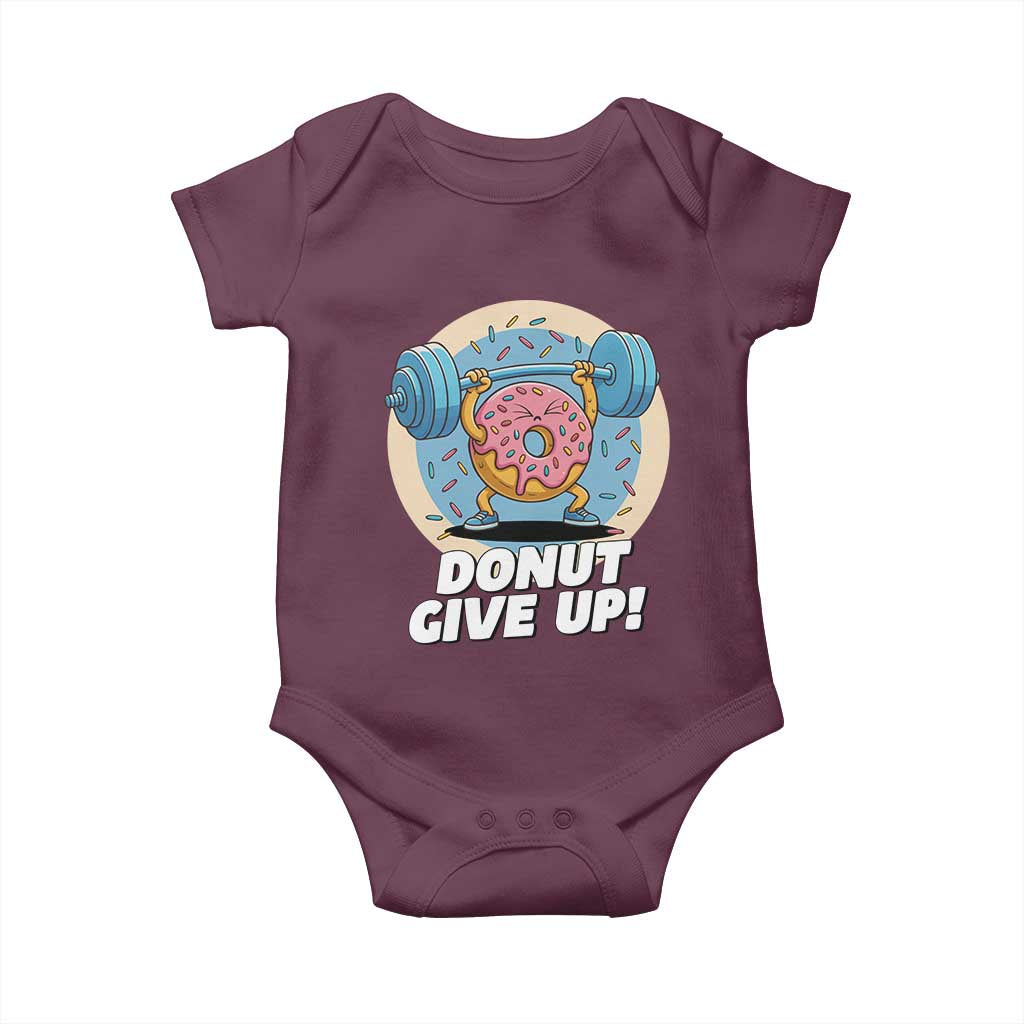 Donut Give Up Baby Onesie Funny Gym Workout Donut Lover Gift - Wonder Print Shop