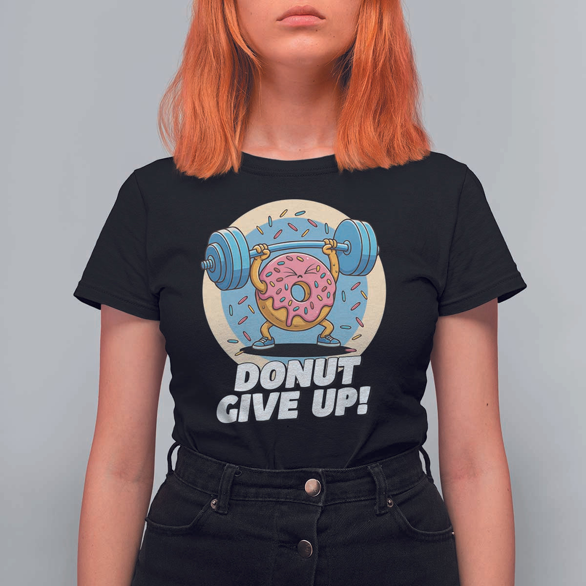 Donut Give Up T Shirt For Women Funny Gym Workout Donut Lover Gift - Wonder Print Shop
