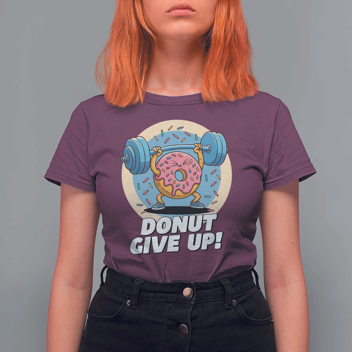 Donut Give Up T Shirt For Women Funny Gym Workout Donut Lover Gift - Wonder Print Shop