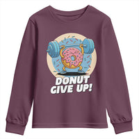 Donut Give Up Youth Sweatshirt Funny Gym Workout Donut Lover Gift - Wonder Print Shop
