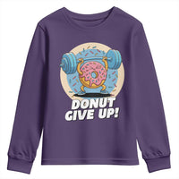 Donut Give Up Youth Sweatshirt Funny Gym Workout Donut Lover Gift - Wonder Print Shop