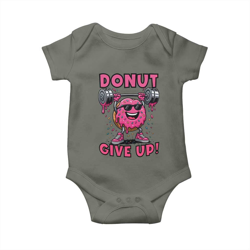 Donut Give Up Baby Onesie Fitness Motivation For Donut Lovers - Wonder Print Shop