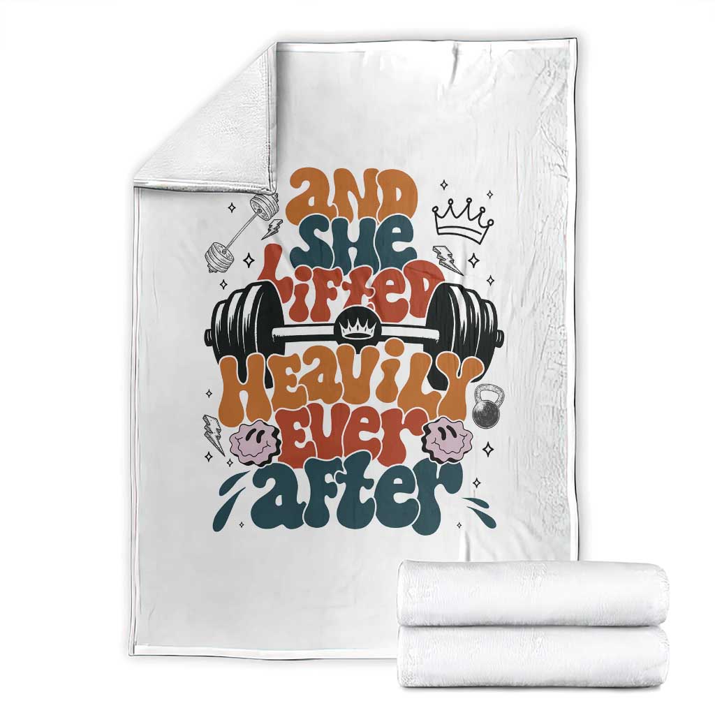 And She Lifted Heavily Ever After Throw Blanket Funny Gym Workout Gift - Wonder Print Shop