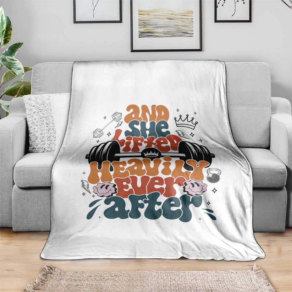 And She Lifted Heavily Ever After Throw Blanket Funny Gym Workout Gift - Wonder Print Shop