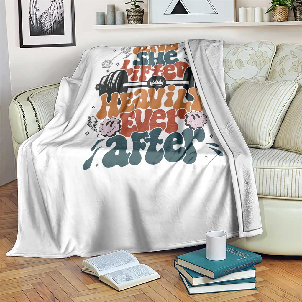 And She Lifted Heavily Ever After Throw Blanket Funny Gym Workout Gift - Wonder Print Shop