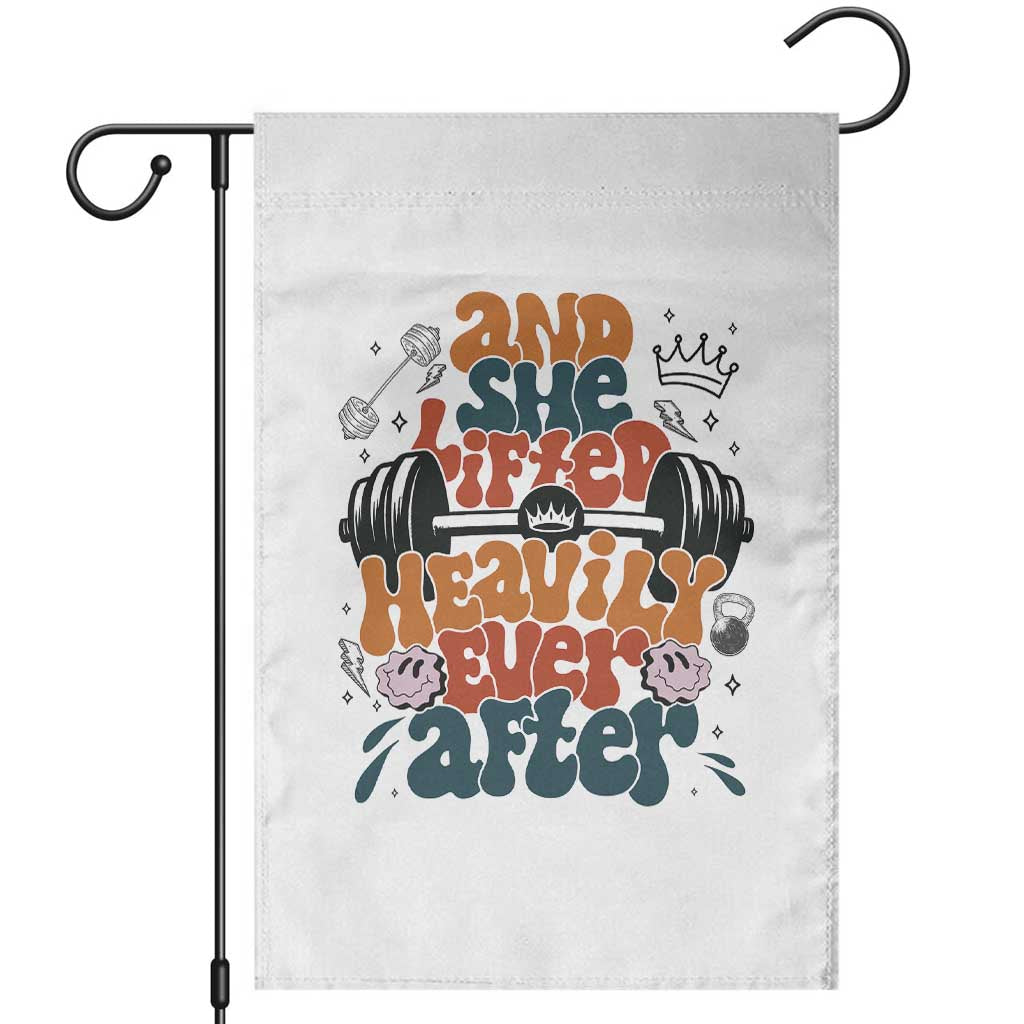 And She Lifted Heavily Ever After Garden Flag Funny Gym Workout Gift - Wonder Print Shop