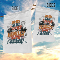 And She Lifted Heavily Ever After Garden Flag Funny Gym Workout Gift - Wonder Print Shop