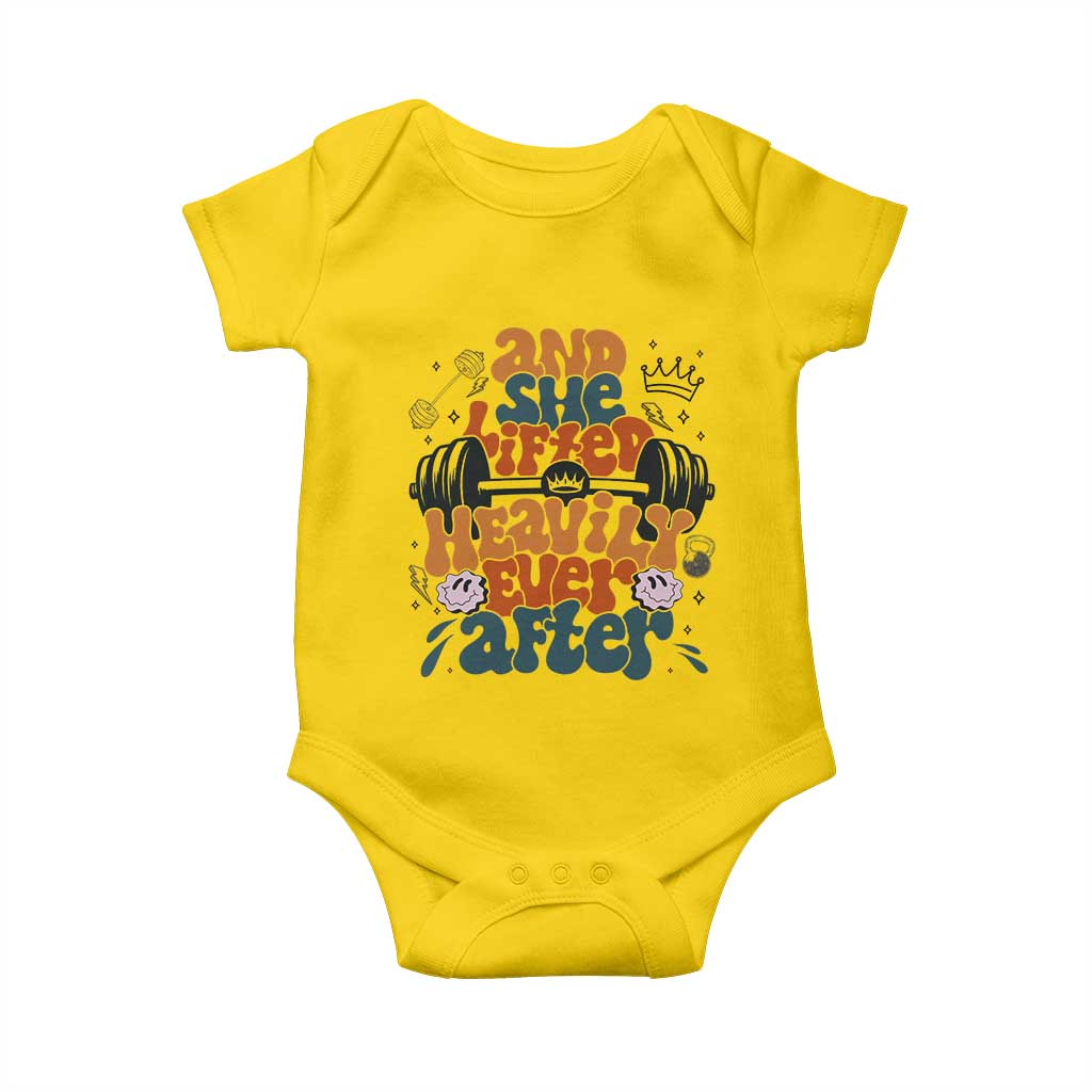 And She Lifted Heavily Ever After Baby Onesie Funny Gym Workout Gift - Wonder Print Shop