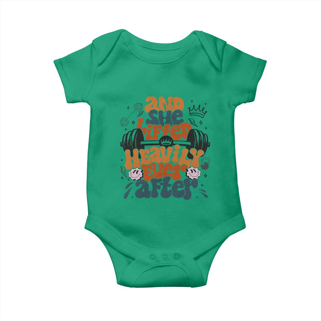 And She Lifted Heavily Ever After Baby Onesie Funny Gym Workout Gift - Wonder Print Shop