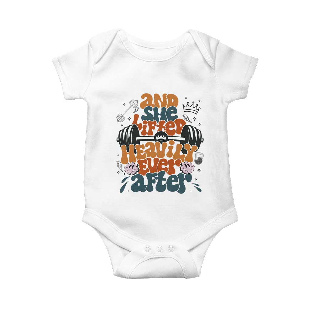 And She Lifted Heavily Ever After Baby Onesie Funny Gym Workout Gift - Wonder Print Shop