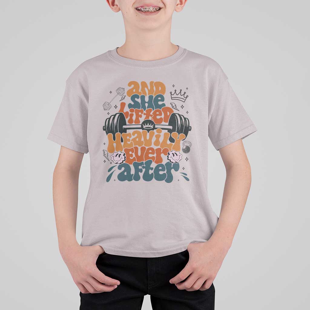 And She Lifted Heavily Ever After T Shirt For Kid Funny Gym Workout Gift - Wonder Print Shop
