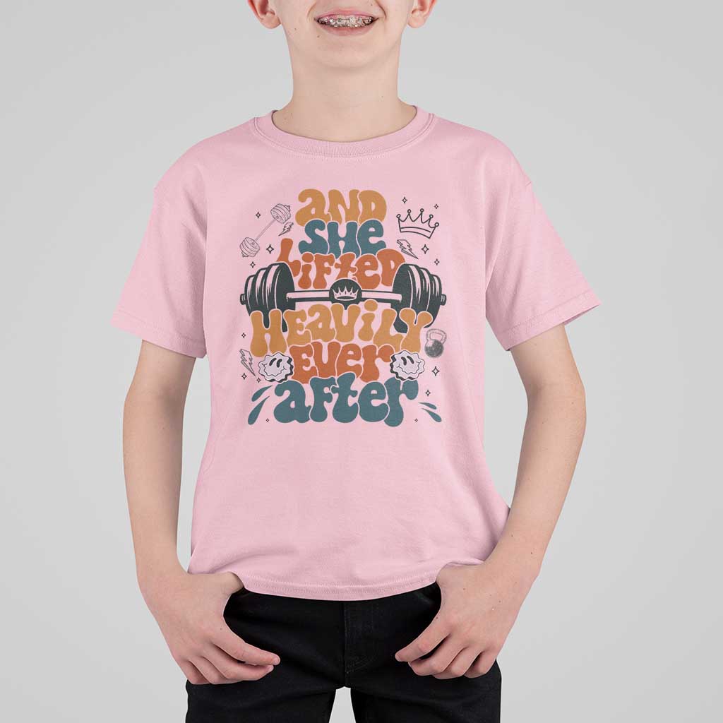 And She Lifted Heavily Ever After T Shirt For Kid Funny Gym Workout Gift - Wonder Print Shop
