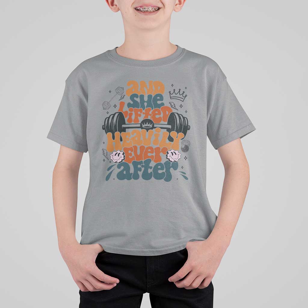 And She Lifted Heavily Ever After T Shirt For Kid Funny Gym Workout Gift - Wonder Print Shop