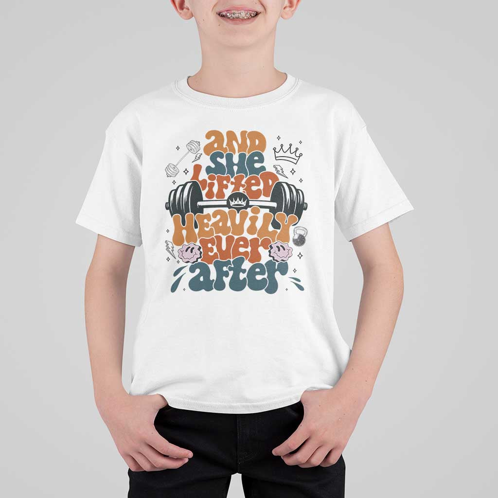 And She Lifted Heavily Ever After T Shirt For Kid Funny Gym Workout Gift - Wonder Print Shop