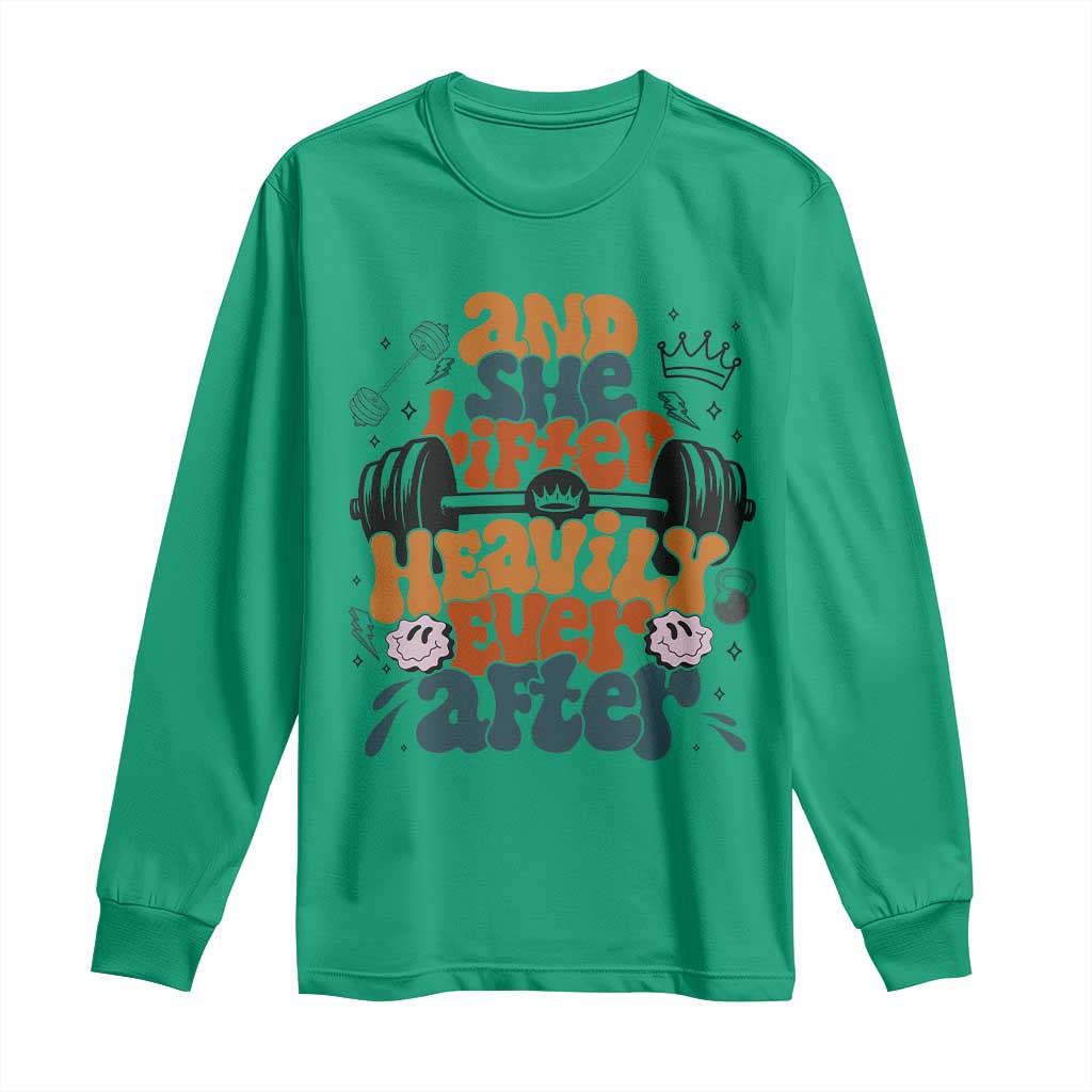 And She Lifted Heavily Ever After Long Sleeve Shirt Funny Gym Workout Gift - Wonder Print Shop