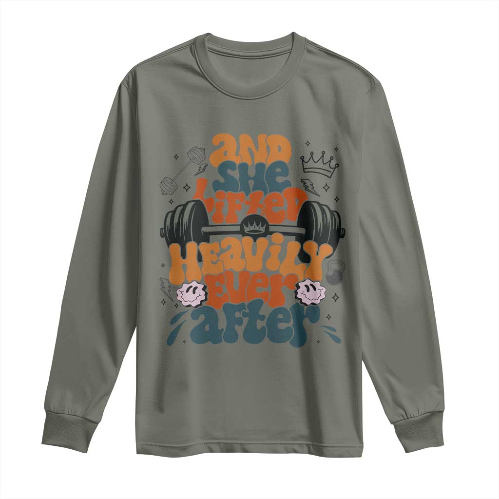 And She Lifted Heavily Ever After Long Sleeve Shirt Funny Gym Workout Gift - Wonder Print Shop