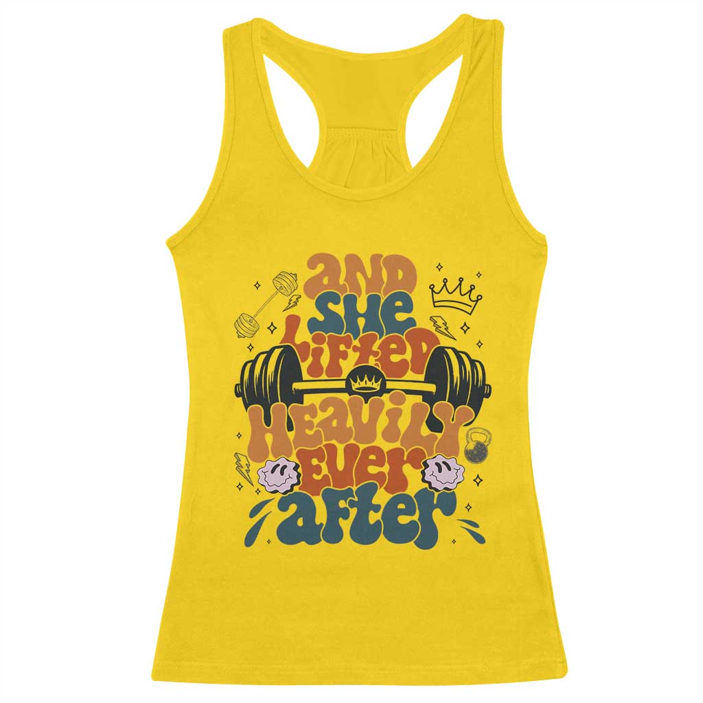 And She Lifted Heavily Ever After Racerback Tank Top Funny Gym Workout Gift - Wonder Print Shop