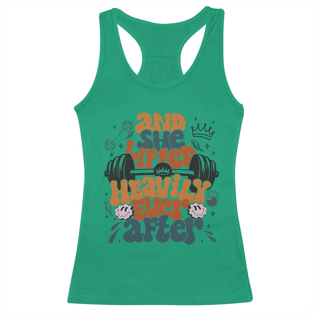 And She Lifted Heavily Ever After Racerback Tank Top Funny Gym Workout Gift - Wonder Print Shop