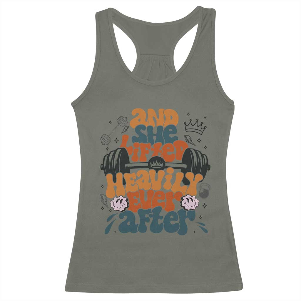 And She Lifted Heavily Ever After Racerback Tank Top Funny Gym Workout Gift - Wonder Print Shop