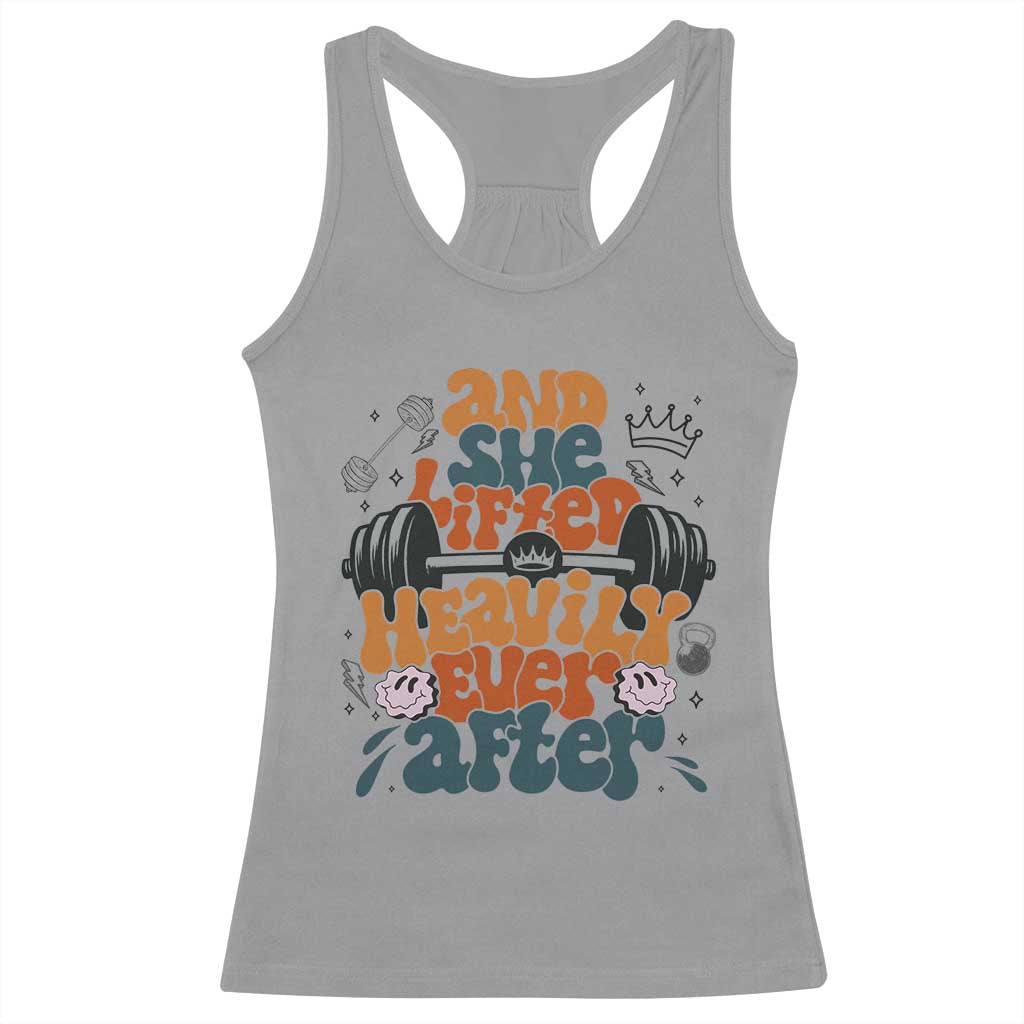And She Lifted Heavily Ever After Racerback Tank Top Funny Gym Workout Gift - Wonder Print Shop
