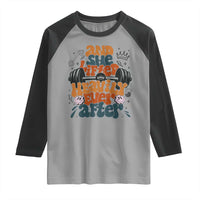 And She Lifted Heavily Ever After Raglan Shirt Funny Gym Workout Gift - Wonder Print Shop